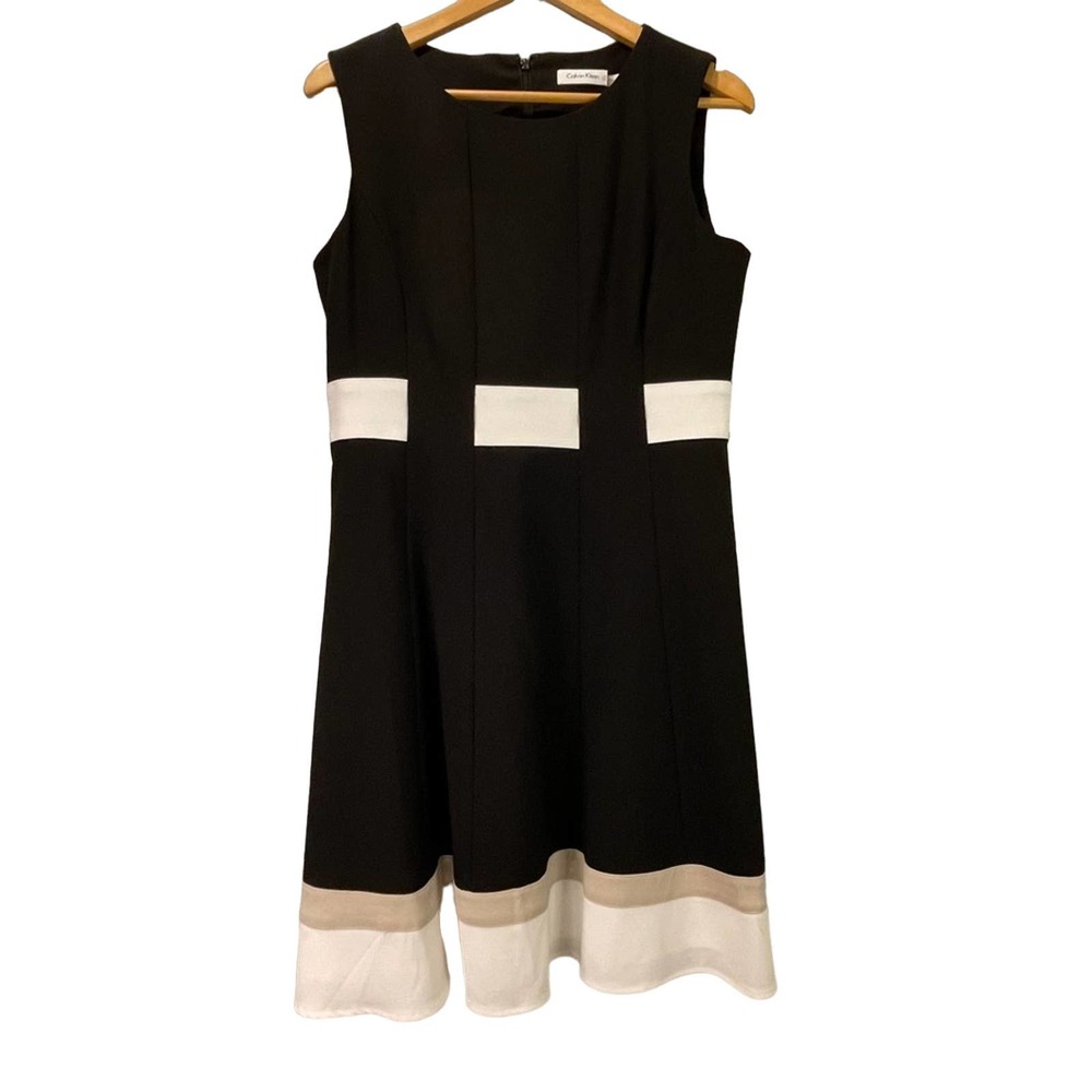Calvin Klein Mod Fit & Flare Sleeveless Dress Size 12P - Picture 2 of 13
